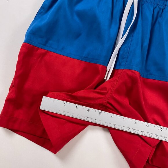 Chubbies Swim Trunks Shorts Mens Medium Lined Drawstring Red Blue Elastic Waist - Picture 11 of 11